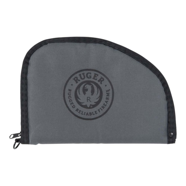 Ruger Full-Size Polyester Pistol Case w/Lockable Zipper and D-ring Full-Size 8in Length Screen-Printed Soft Lining Gray - Ruger