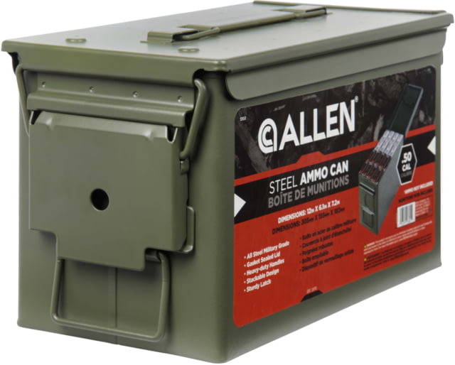 Allen 50 Cal Steel Ammo Can, Olive Green, 5950 by USA Allen Reloading Ammo Boxes