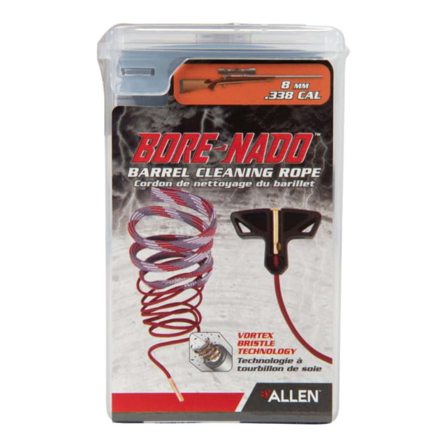 Allen Bore-Nado Rifle Barrel Cleaning Rope, 8mm and .338 Caliber, 52 in Long, Red, 70723 by USA Allen Gun Cleaning Bore Snakes