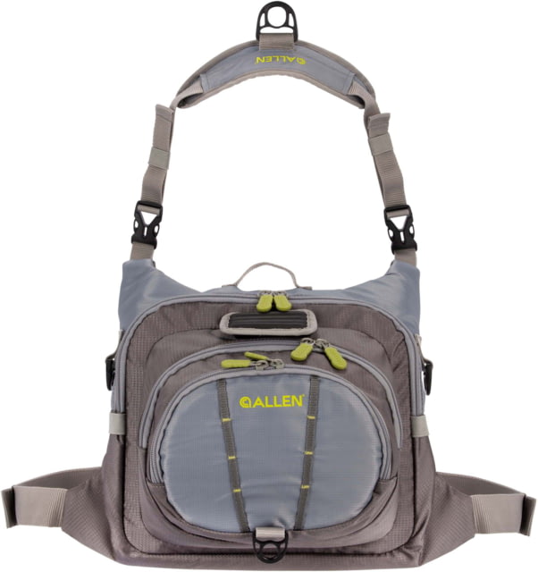 Allen Boulder Creek Fly Fishing Chest Pack Fits up to 6 Tackle/Fly Boxes Gray/Lime