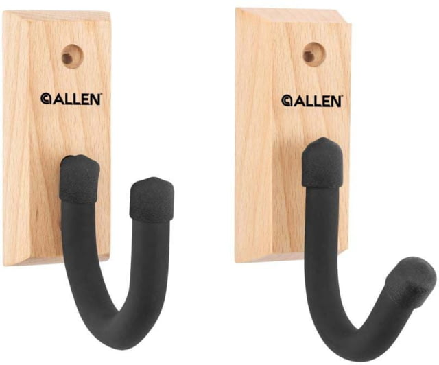 Allen Defender Hooks w/Wooden Mounting Plaque, Black, Wood/Steel, 5654 by USA Allen Gun Storage Eqiopment