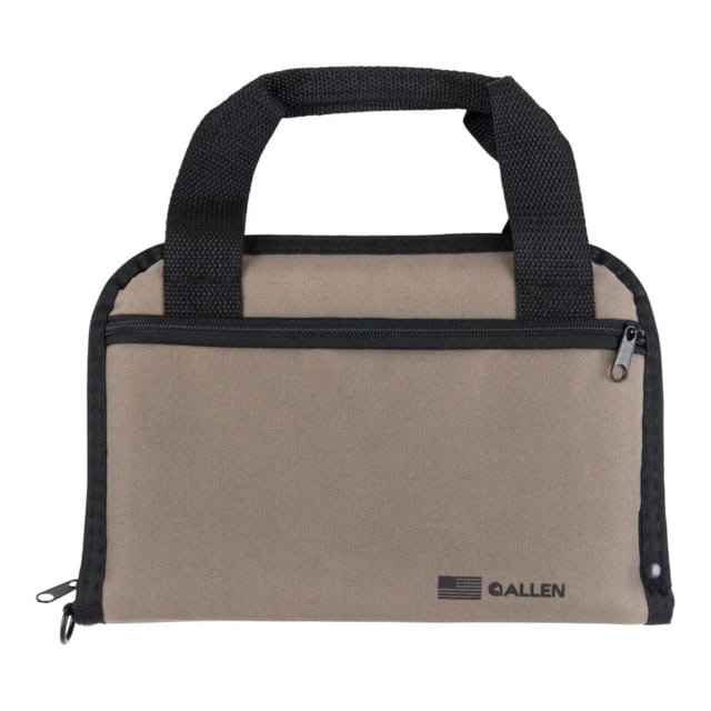 Allen Rugged Endura Pistol Tote w/ Zipper Accessory Pocket for Semi-Auto Handguns and Revolvers 11in Long 4in Extended Grip Handle Foam Padded Soft - Allen