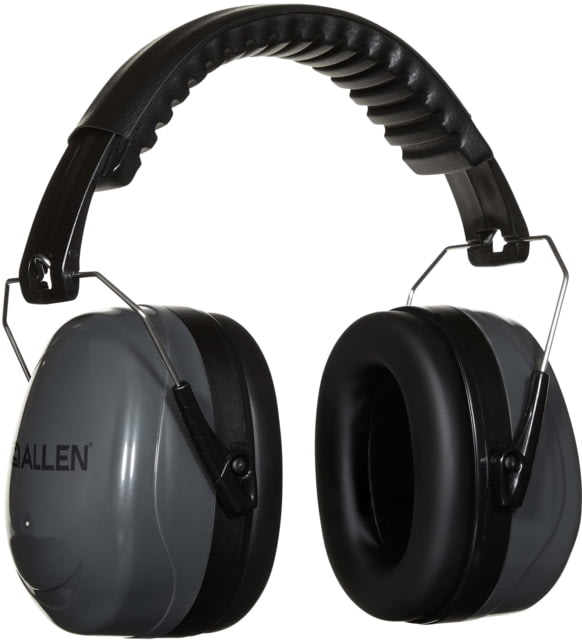 Allen Sound Defender Foldable Safety Earmuffs 26 dB NRR ANSI S3.19 & CE EN352-1 Hearing Protection Rated Black/Gray One Size - Allen