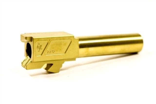 Alpha Shooting Sports Match Grade Barrel Glock 26 9mm 3.4 inch Titanium Nitride Plated Gold - Alpha Shooting Sports