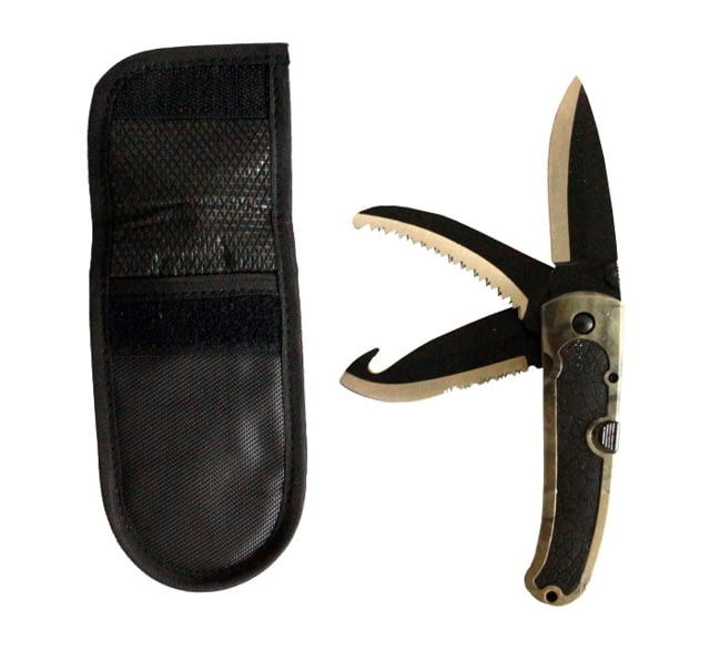Altan Dressing Knife 3in Drop Point/ Saw/ Gut Hook Blades Camo - Altan