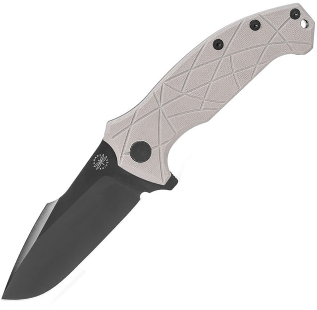 Amare Coloso Linerlock Folding Knife 5.25in Closed 4in Black Pvd Coated D2 Tool Steel Blade Coyote Tan Textured G10 Handle Pocket Clip - Amare