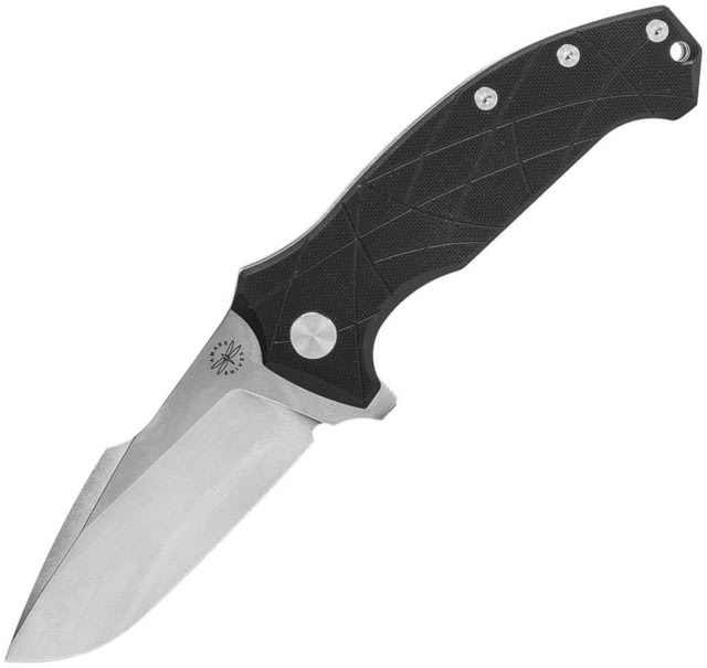 Amare Coloso Linerlock Folding Knife 5.25in Closed 4in Stonewash D2 Tool Steel Blade Black Textured G10 Handle Pocket Clip - Amare
