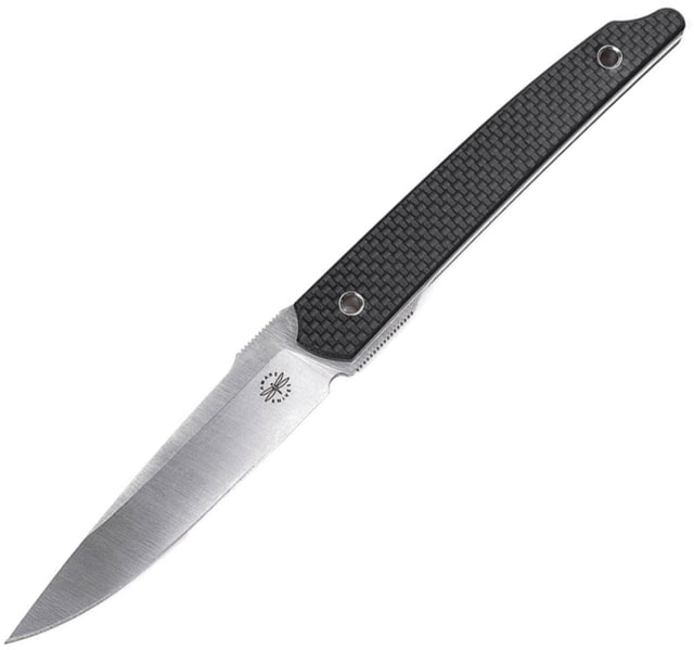 Amare Pocket Peak Fixed Blade Kydex Fixed Blade Knife 8.75in Overall 3.75in Satin 14C28N Sandvik SS Blade Carbon Laminate Handle Black Kydex Belt - Amare