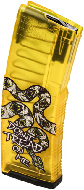 nd2 Dont Tread On Me AR-15 Mod-C 5.56x45mm NATO/.223 Remngton 30 Round Rifle Magazine Translucent Yellow 30 Ammo