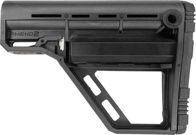 Amend2 AMS Modular Mil-Spec Carbine Stock Battery Storage Only Model Black - Amend2