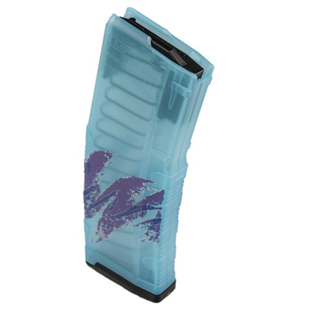 AMEND2 AR-15/M4/M16 5.56X45MM NATO/.223 REM MOD-C TRANS TEAL CUSTOM PRINTED JAZZ 30/RD MAG - Amend2