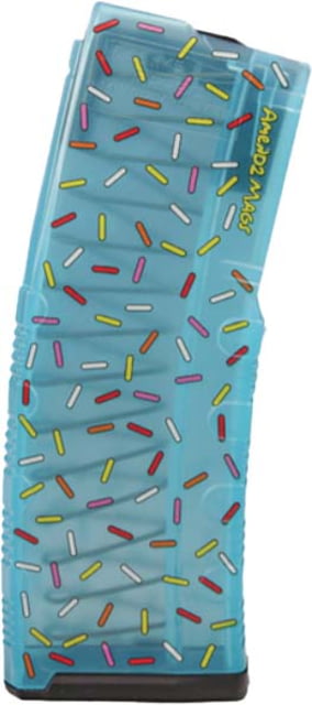 Amend2 AR-15 Mod-C Sprinkle Donut AR-15 5.56x45mm NATO/.223 Remington 30 Round Rifle Magazine Teal Sprinkles - Amend2