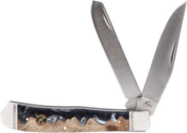 American Buffalo Knife Abkt Roper Lahar Series 2blade Trapper 3.25'' Wood Resin Hndl - American Buffalo Knife