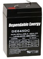 American Hunter DE645Dc, 6V 4.5 Amp Hr Rechargeable Battery, Tab Top, Bulk DE-30008