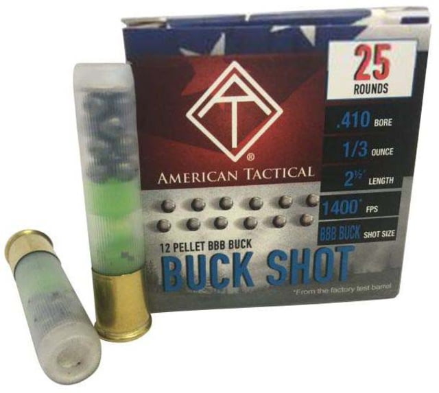 rican Tactical Imports ATI Buckshot Load Case Lot .410 Gauge 12 Pellet 2.5in Shotgun Buckshot 250 Rounds Ammo