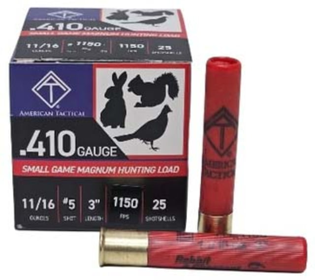 American Tactical Imports ATI Hunting Load Case Lot .410 Gauge 11/16oz 3in Shotgun Ammo 5 Size 250 Rounds - American Tactical Imports