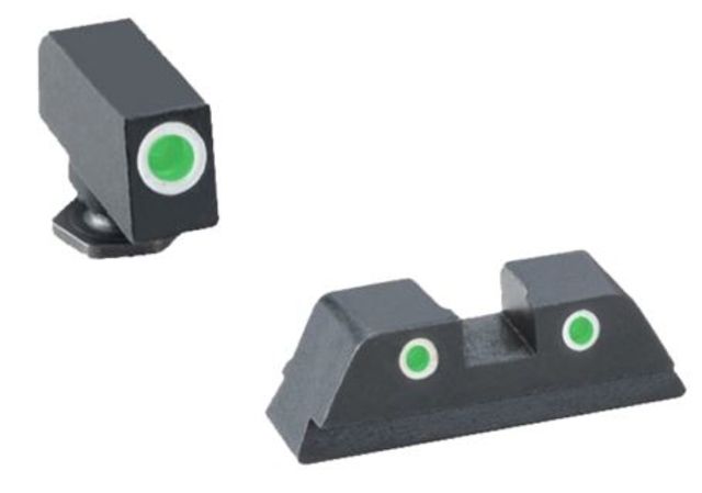 AmeriGlo Classic Tritium Sight Set for Glock, Model 42/43/43X/48, Tritium Green, Black, GL430 by USA AmeriGlo Pistol Sights