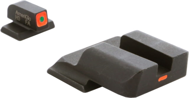 AmeriGlo CAP Sight Set for SmithWesson M&P w/Front Green Tritium Orange Square Outline/ Rear Orange Line Non Trit, SW-616 by USA AmeriGlo Pistol Sights