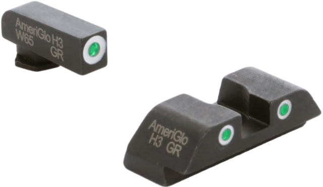 EDEMO AmeriGlo Classic 3 Dot Night Sight Set Glock 17/19/19x/26/34 Gen 5 Green Front  EDEMO2 Used Condition Fair - Ameriglo