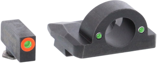 AmeriGlo Ghost Ring Tritium Night Sights Glock 202129 30 31 32 36 40 41 Front Green Rear Black w/Orange Outline GL-225