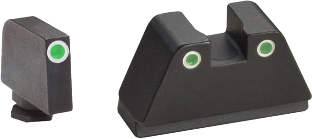 AmeriGlo Glock 2XL Tritium Night Sight Suppressor/Optic Height Set Green Green Tritium w/ White Outline Fits all Glock except 4243 2XL - Ameriglo