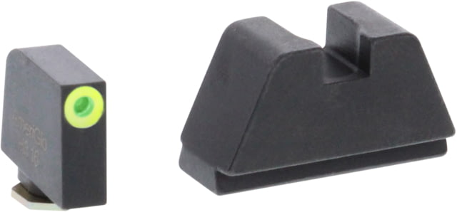 AmeriGlo Glock 2XL Tritium Night Sight Suppressor/Optic Height Sets, Green Tritium LumiGreen Outline .350in front, FlatBlack .429in Rear, Fits all Glock Except 42 & 43, 2XL, up to 0.319in DH, GL-681 by USA AmeriGlo Pistol Sights