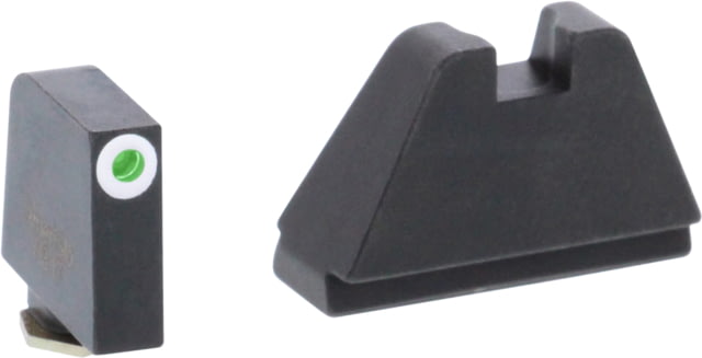 AmeriGlo Glock 5XL Tritium Night Sight Suppressor/Optics Height Sight, Green Tritium White Outline .407in front, FlatBlack .507in Rear, Fits all Glock Except 42 & 43, 3XL, up to 0.341in DH, GL-482 by USA AmeriGlo Pistol Sights