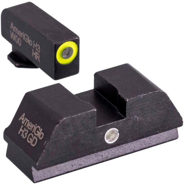 AmeriGlo i-Dot Night Sight Set for Walther PDP w/Green Tritium LumiGreen Outline Front/ i-Dot Rear, WA-301 by USA AmeriGlo Pistol Sights