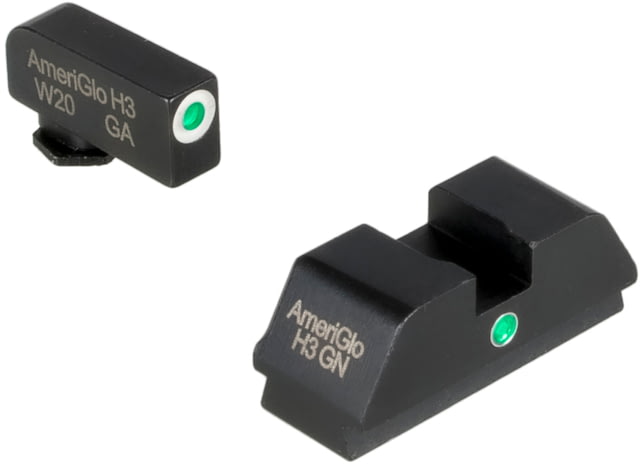AmeriGlo i-Dot Night Sight Set for Walther PDP w/Green Tritium White Outline Front/ i-Dot Rear, WA-101 by USA AmeriGlo Pistol Sights