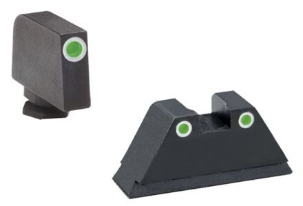 AmeriGlo Pistol Tritium Night Sights Glock 17 19 22 23 242627333435373839 Classic Green Front Yellow Rear