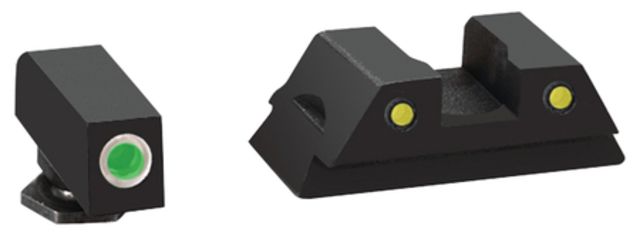 Ameriglo Operator Night Sights For Glock 42 Green With White Outline Front Yellow With Black Outline Rear - Ameriglo