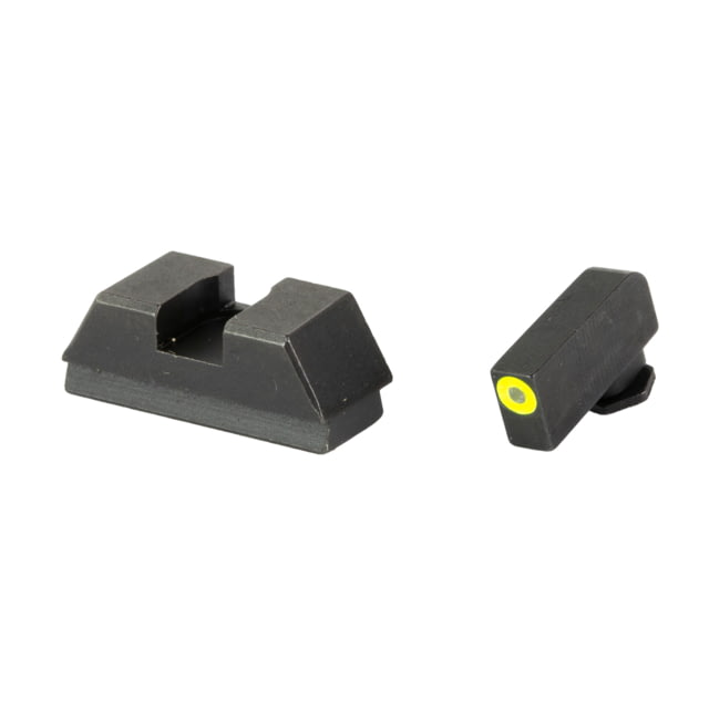 Ameriglo Optics Compatible Tritium Handgun Sight Set for Glock Flat Black .295 Rear 1L Tall Green with Black .220 Front 3030BDA5