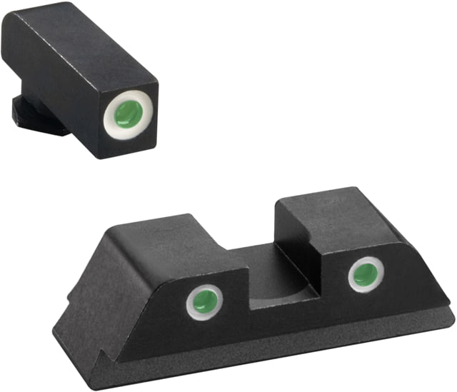 AmeriGlo Pistol Tritium Night Sights, Glock 17, 19, 22, 23, 24,26,27,33,34,35,37,38,39, Classic Green Front, Green Rear, GL-113 by USA AmeriGlo Pistol Tritium & Fiber Optic Night Sights