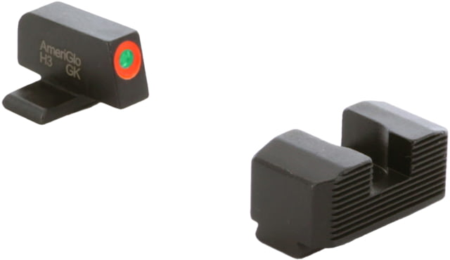 AmeriGlo Protector Sight Set for Springfield Hellcat OSP w/Green Tritium Orange Outline Front/ Black Serrated Rear, SA-434 by USA AmeriGlo Pistol Sights