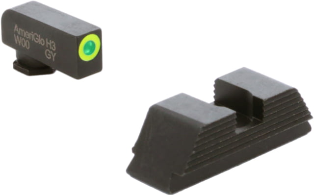 AmeriGlo Protector Sight Set for Walther PDP w/Green Tritium LumiGreen Outline Front/ Black Serrated Rear, WA-533 by USA AmeriGlo Pistol Sights