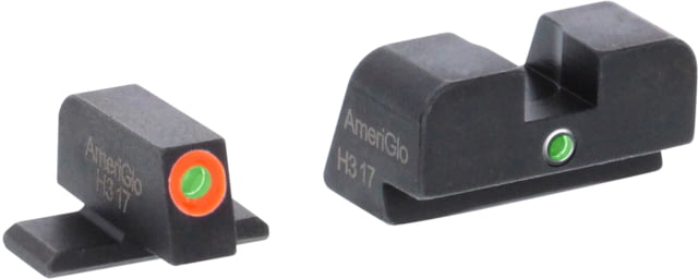 AmeriGlo SIG I-Dot Tritium Pistol Sight Sets, Green Tritium Lamp, Orange Outline FRONT, Green Single Dot REAR, SG-201 by USA AmeriGlo Pistol Sights