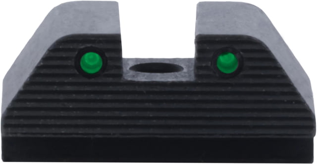 AmeriGlo Smith and Wesson Rear Sight, Green Tritium 2-Dot Black Outlines .335inH .165in Sq Notch, Smith & Wesson, SW-2875R by USA AmeriGlo Pistol Sights