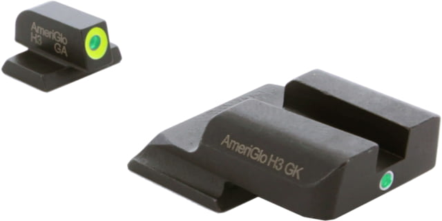 Ameriglo AmeriGlo Tritium Front and Rear Sights MP Shield 2 Dot night Sight set ProGlo Front with LumiLime Outline GRN single Dot Rear - $89.79 at Optics Planet