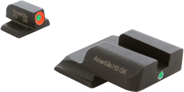 Ameriglo AmeriGlo Tritium Front and Rear Sights MP Shield 2 Dot night Sight set ProGlo Front with ORNG Outline GRN single Dot Rear - $77.49 at Optics Planet