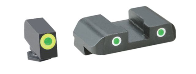 Ameriglo Ameriglo Tritium Front/Rear Combo Sights Green Dot White Outline Rear And Green Dot LumiLime Outline Front For Glock 17-39 - $105.49 at Optics Planet