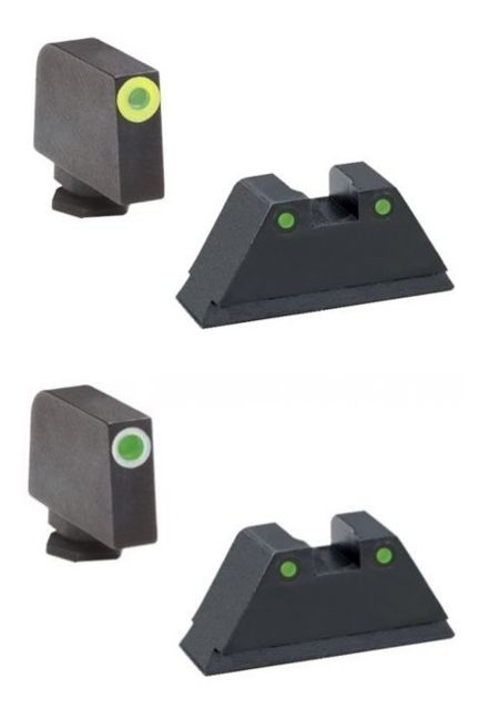 Ameriglo Tritium Front Rear Tall Suppressor Set, green green GL-452 by USA AmeriGlo Pistol Tritium & Fiber Optic Night Sights