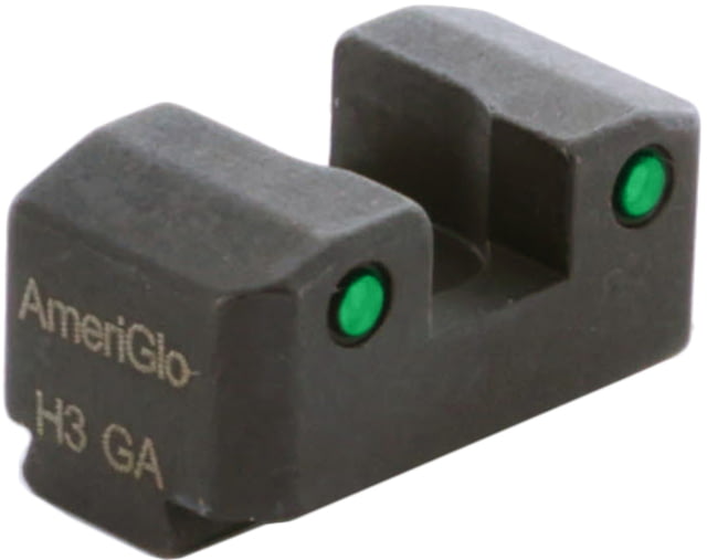 AmeriGlo Tritium Rear Sights for Springfield w/Green Tritium 2 Dot Black Outlines .300in H Sq Notch Serrated