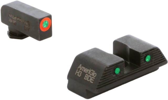 AmeriGlo Trooper Sets for Walther PDP w/Green Tritium Orange Outline Front/ Green Tritium Black Outline Rear, WA-816 by USA AmeriGlo Pistol Sights