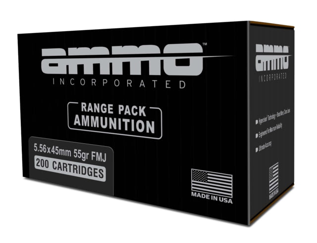 o Inc. 5.56x45mm NATO 55 Grain Full Metal Jacket Brass Cased Centerfire Rifle 200 Round Box Ammo