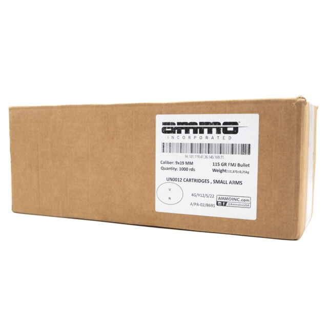 Ammo Inc. Ammo Inc. Target And Range Handgun Ammunition 9mm Luger 115 Gr FMJ 1128 Fps 1000 Rounds o Inc. Inc. Target And Range Handgun Ammunition 9mm Luger 115 Gr FMJ 1128 Fps 1000 Rounds Ammo