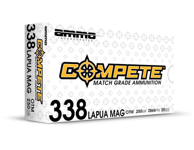 Ammo, Inc. Compete OTM 338 LAPUA MAG 250 Grain Open Tip Match Brass Cased Rifle Ammo, 20 Round, 338LM250-OTM-A20 by USA Ammo, Inc. Rifle .338 Lapua Magnum Ammo