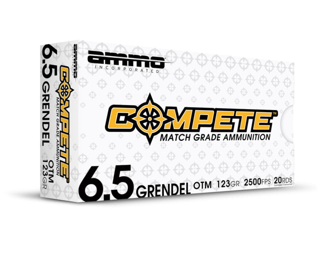 Ammo Inc. Compete OTM 6.5 Grendel 123 Grain Open Tip Match Brass Cased Rifle Ammo 20 Round 65GR123-OTM-A20
