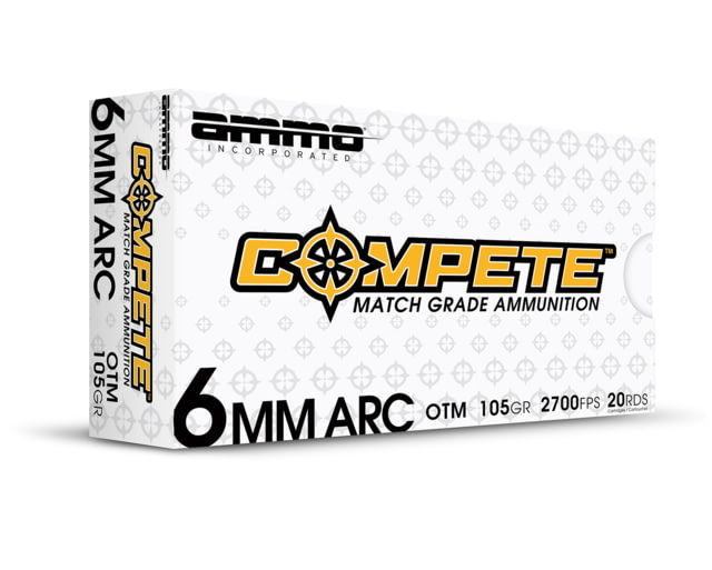 Ammo Inc. Compete OTM 6mm ARC 105 Grain Open Tip Match Brass Cased Rifle Ammo 20 Round 6ARC105-OTM-A20 - Ammo, Inc.