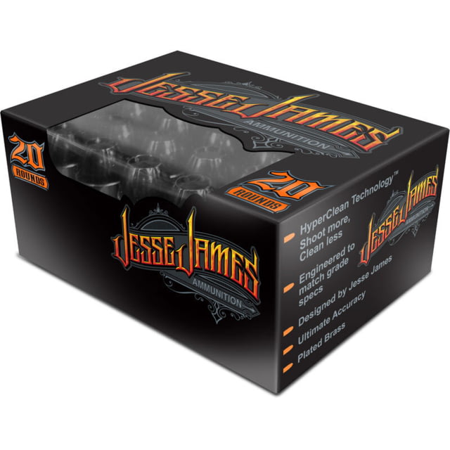 o Inc. Jesse James .40 S&W 180 Grain Hollow Point Brass Cased Centerfire Pistol 20 Rounds Ammo