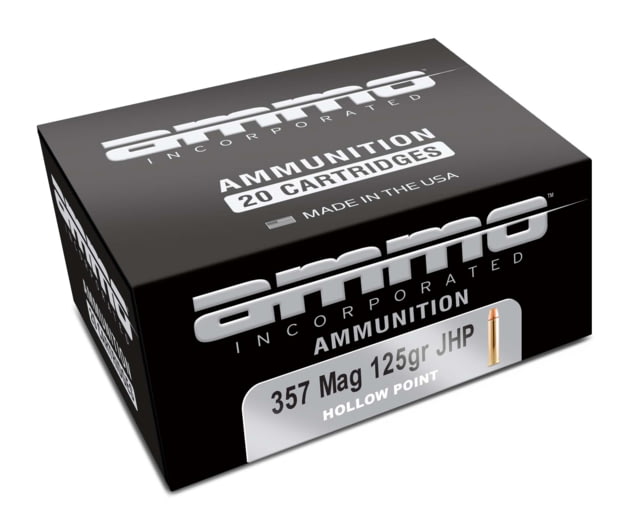 Ammo Inc. Signature .357 Magnum 125 Grain Jacketed Hollow Point Brass Cased Centerfire Pistol Ammo 20 Rounds o Inc. Signature .357 Magnum 125 Grain Jacketed Hollow Point Brass Cased Centerfire Pistol 20 Rounds Ammo